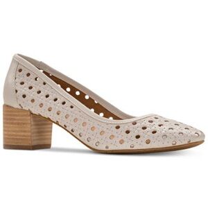 Patricia Nash Cream Allegra Perforated Block Heels 6